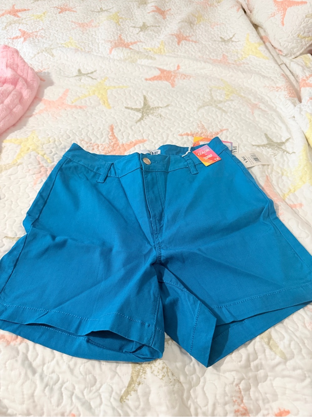 Bright Teal High-Rise Women's Bermuda Shorts